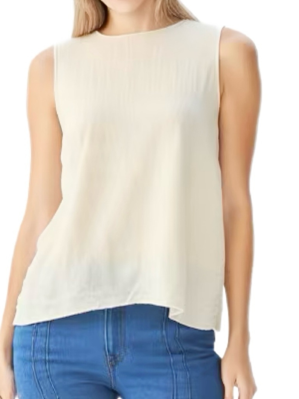Calvin Klein Linen Beige Sleeveless Crewneck Tank Size Medium